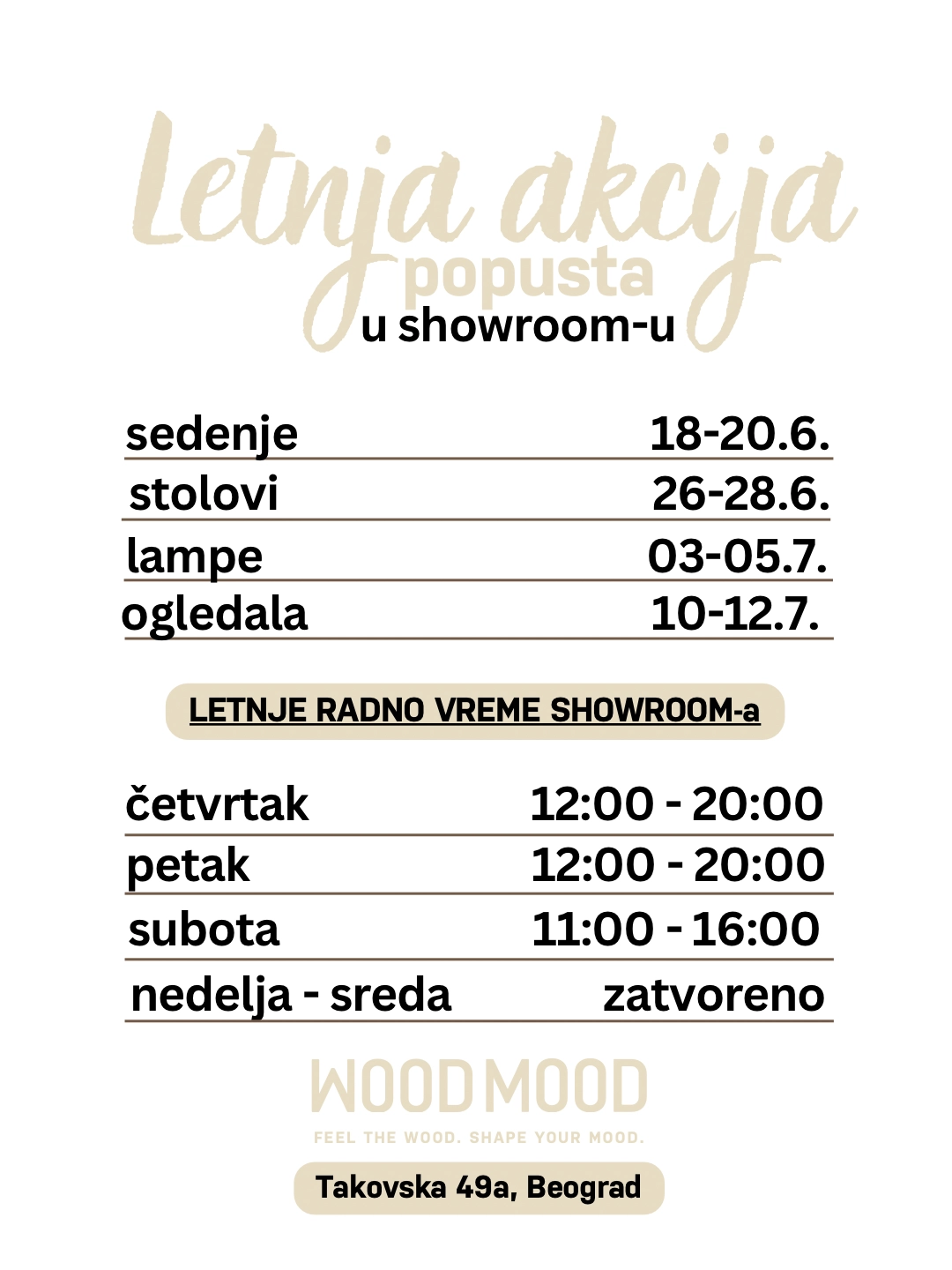 LETNJE RADNO VREME