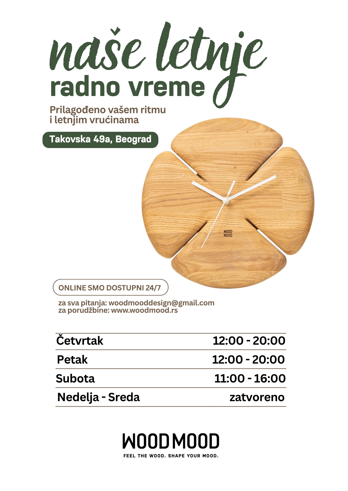 Naše letnje radno vreme